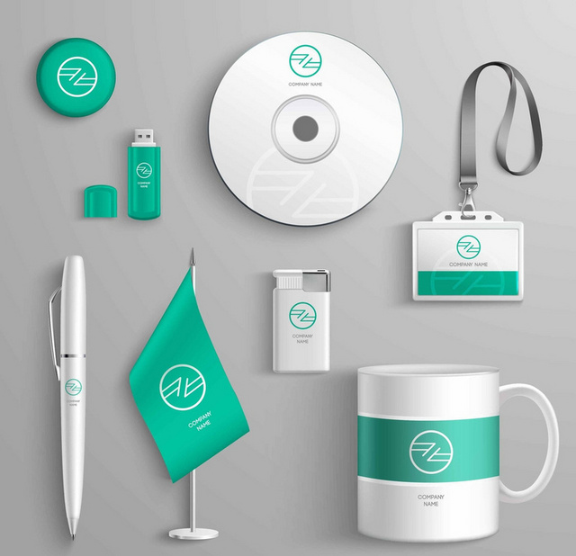 藍(lán)綠色辦公用品VI設(shè)計(jì) 以色彩激發(fā)高效與創(chuàng)新